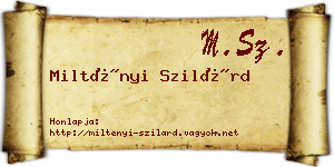 Miltényi Szilárd névjegykártya