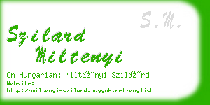 szilard miltenyi business card